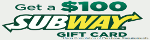 CR Exclusive-$100 Subway Gift Card, FlexOffers.com, affiliate, marketing, sales, promotional, discount, savings, deals, banner, bargain, blog
