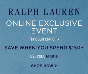 Ralph Lauren Spring Fashion Savings