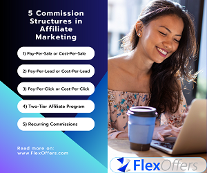 five commission structures in affiliate marketing image