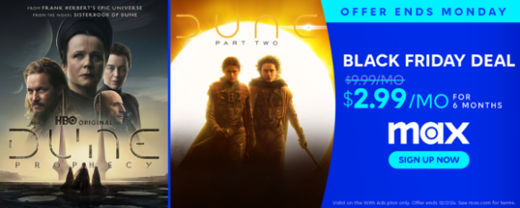 Max Black Friday Deal, MAX DUNE series, MAX - US affiliate program